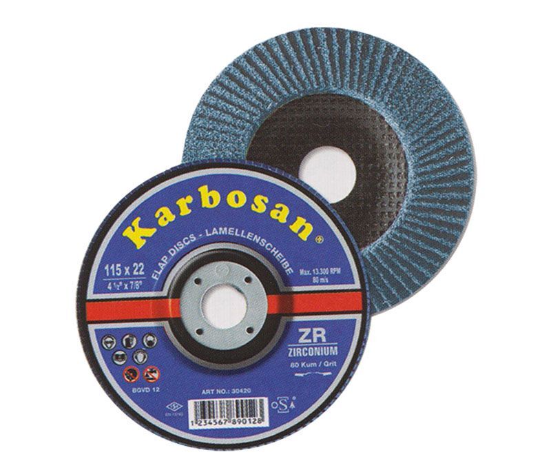 KARBOSAN 115 x 22 Zirkonyumoksit Flap Disk 60 Kum