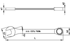 CETA FORM B05-08 C-Gear Cırcırlı Kombine Anahtar 8 mm (Düz)