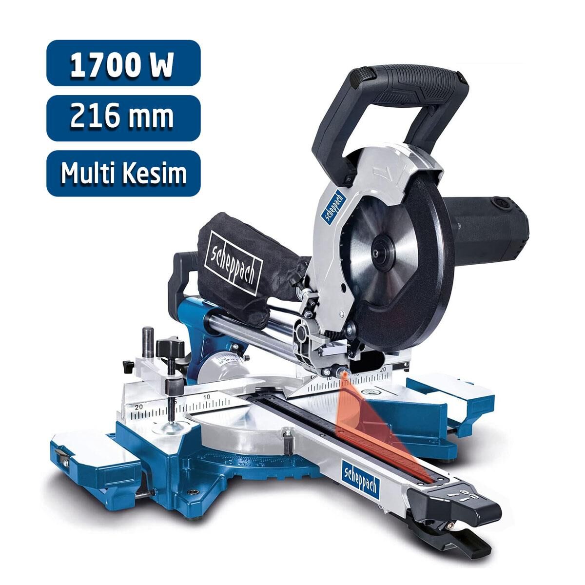 Scheppach HM90MP Multi Kesim Gönye Kesme Daire Testere 1700W 216 mm