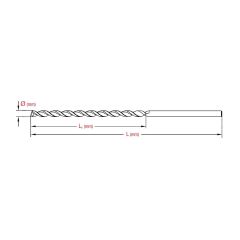 5357 HSS Parabolik Uzun Matkap Ucu 2.5 mm