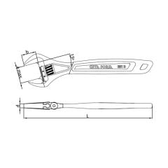 Ceta Form B21-300BU Fosfat Kaplı Kurbağacık Anahtar 300 mm - 12''