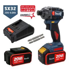 Stechend SX32-2X4.0 Çift Akülü Kömürsüz Darbeli Vidalama 20V 4Ah