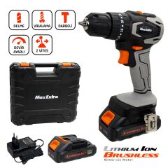 Max Extra MX1830 Çift Akü Kömürsüz Darbeli Matkap 20V 1.5Ah