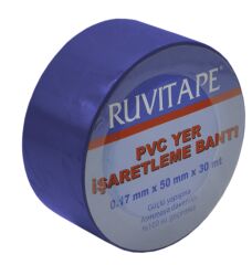 RUVITAPE Pvc Yer İşaretleme Bandı Mavi 50 mm x 30 m