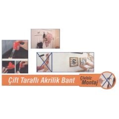 Akbant Çift Taraflı Akrilik Bant 18mm x 2mt