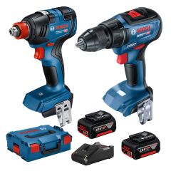 Bosch GSR 18V-50 / GDX 18V-200 Akülü Vidalama Matkap ve Somun Sıkma Seti Çift Akü 18V 4.0Ah