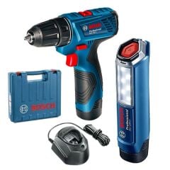 Bosch GSR 120-LI Akülü Vidalama + GLI 120-LI Akülü Fener 12V 2Ah