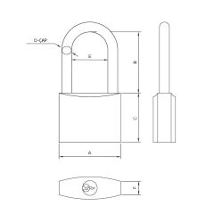 Master 500909 Uzun Asma Kilit Gri Kaplama 63 mm