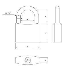 Master 500905 Asma Kilit Gri Kaplama 63 mm