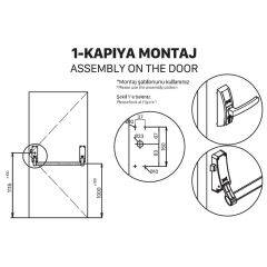 Kale KD040/30-295 Panik Bar Dış Kolu - Gri