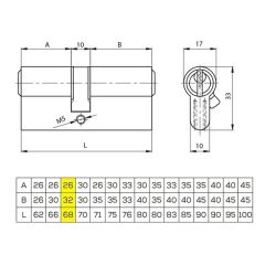 Kale 164GNC Standart Barel Kilit Göbeği 68 mm Sarı