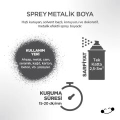 Polisan P6211 Metalik Sprey Boya 400 ml - Gümüş (Ral 9006)