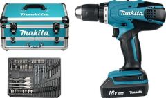 Makita DF457DWEX3 18V 1.3Ah Li-ion Çift Akülü Vidalama + 70 Parça Set