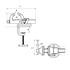 5251 Döner Tablalı Mini Hobi Masa Mengenesi 60 mm