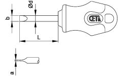 CETA FORM F13-055-025 C-Plus Topaç Düz Uçlu Tornavida 5,5 mm