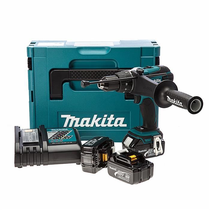 Makita DHP458RF3J 18V Akülü Darbeli Matkap Vidalama 3 Akülü