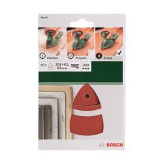 Bosch Multi Zımpara Kağıdı 10'lu Set, 102x62/93mm 240 Kum