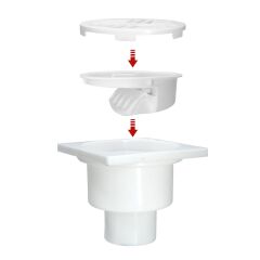 Mesa Teknik 10x10 Alttan 50mm Çıkış Koku Önl. Plastik Yer Süzgeci