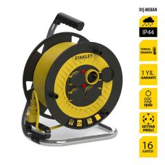 Stanley ST-P-2525 Makaralı Kablo 25 Mt, 3x2.5mm, 4 Prizli, IP44