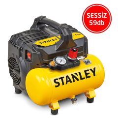 Stanley DST 100/8/6 Sessiz Hava Kompressörü 1Hp 6Lt 8Bar 59db