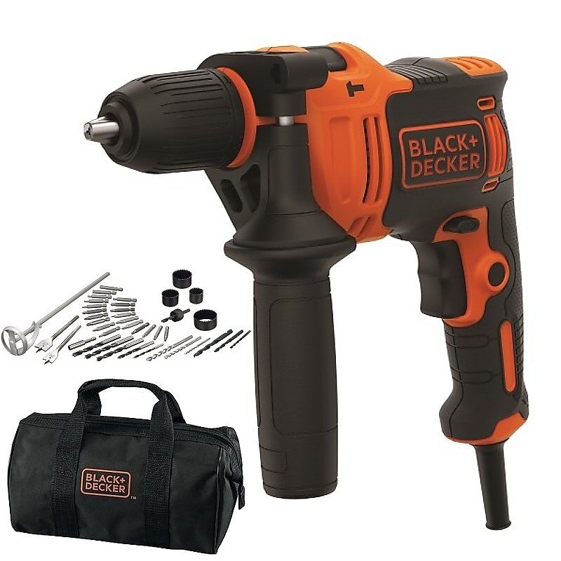 Black+Decker Beh710Sa40 710Watt 13 mm Darbeli Matkap Aksesuarlı