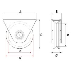 RMT040 Sürgülü Demir Kapı İçin Tablalı Ray Makarası 40 mm