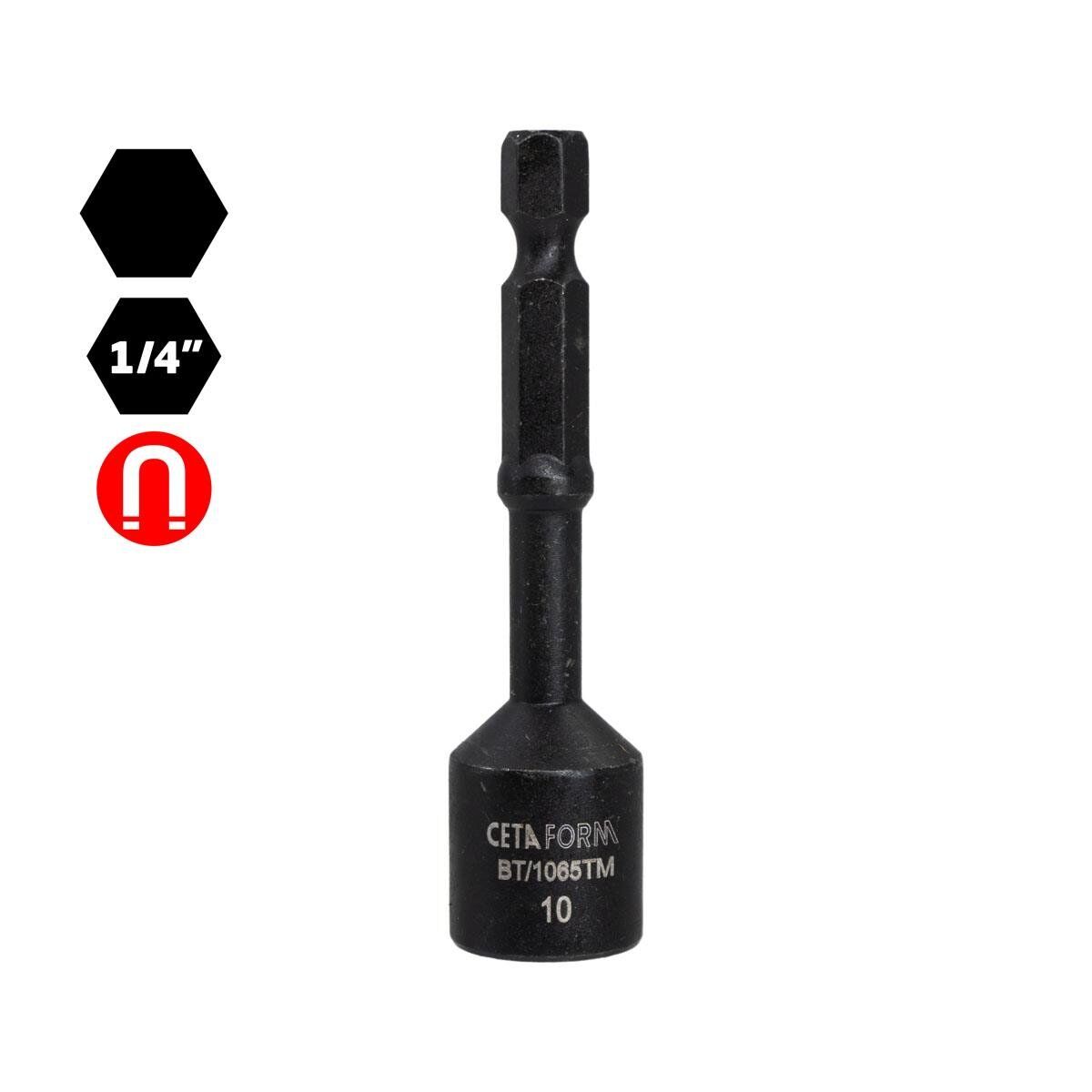 Ceta Form BT/1065TM 1/4'' Darbeli Kullanım Manyetik Lokma Uç 10x65 mm