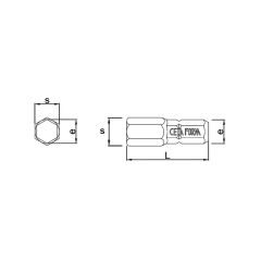 Ceta Form CB/516HX06 5/16'' Darbeli Allen Bits Uç 6x30 mm