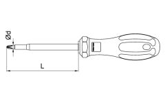 CETA FORM G02-001-080 C-Plus 1000V İzoleli Yıldız Uçlu Tornavida Ph1x80 mm