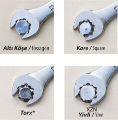 İzeltaş Torx Kombine Anahtar Takımı 12'li Set