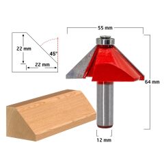 Titi 5522 Rulmanlı 45° Pah Kenar Freze Bıçağı Sap 12 mm