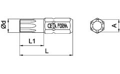 CETA FORM CB/814 Torx Bits Uç T50x35 mm