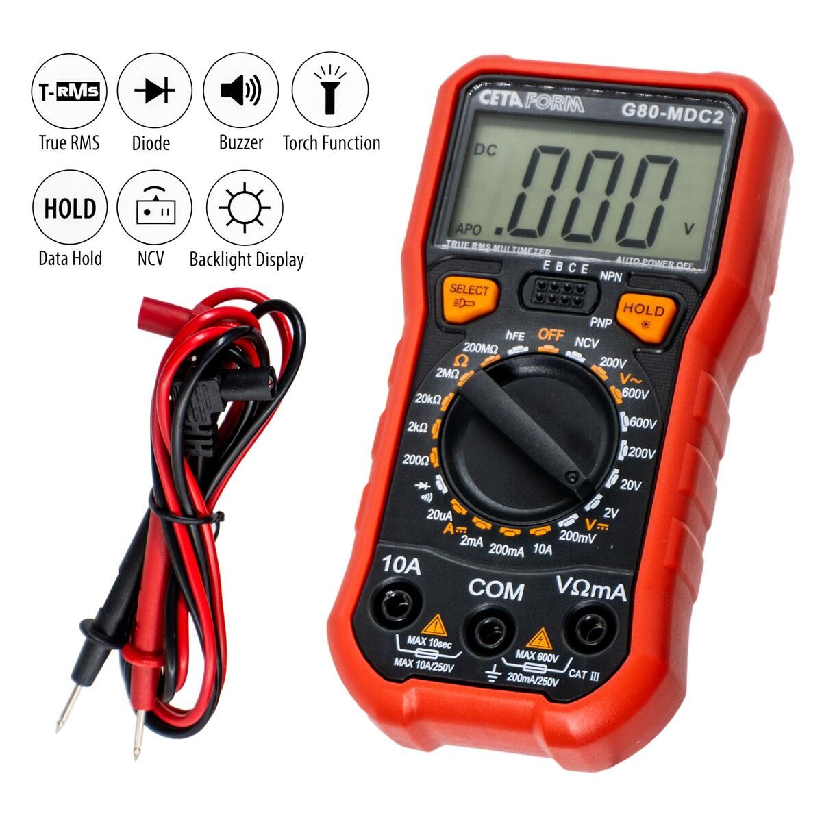 Ceta Form G80-MDC2 True RMS Dijital Multimetre (Manuel Sınıflama)