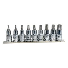 6195 1/2'' Torx Bits Uçlu Lokma Anahtar Takımı 9 Parça (Raylı)