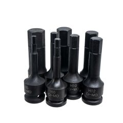 6085 1/2'' Havalı Uzun Allen Uçlu Lokma Takımı 8 Parça (5-19mm)