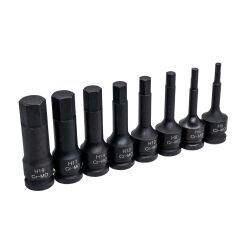 6085 1/2'' Havalı Uzun Allen Uçlu Lokma Takımı 8 Parça (5-19mm)