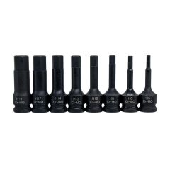 6085 1/2'' Havalı Uzun Allen Uçlu Lokma Takımı 8 Parça (5-19mm)