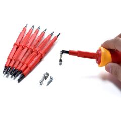 5366 Düz Yıldız Torx Değişken Uçlu İzoleli Tornavida Takımı