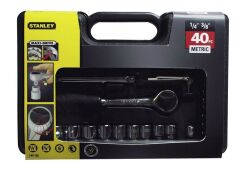 Stanley 1-87-192 40 Parça 3/8'' ve 1/4'' Lokma Takımı Kutusu Çatlak