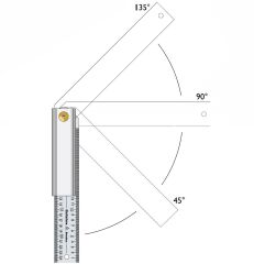 Hultafors 253103 QUATTRO25 Ayarlı Üç Açılı Çelik Gönye 250 mm