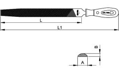 CETA FORM J56-310H Yarım Yuvarlak İnce Eğe 10''(Ergonomik Saplı)