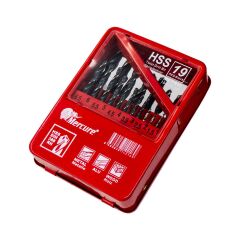 Mercure HSSST19 Metal Kutulu HSS Matkap Ucu Seti 1-10mm (19 Parça)