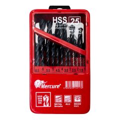 Mercure HSSST25 Metal Kutulu HSS Matkap Ucu Seti 1-13mm (25 Parça)