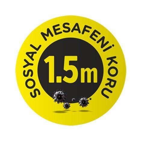 Sosyal Mesafe Koruyun Uyarı İkaz Zemine Yapışır Sticker Model 3