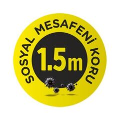 Sosyal Mesafe Koruyun Uyarı İkaz Zemine Yapışır Sticker Model 3