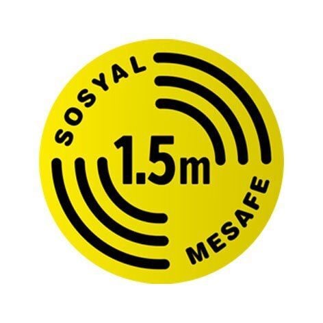 Sosyal Mesafe Koruyun Uyarı İkaz Zemine Yapışır Sticker Model 2