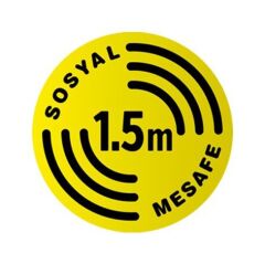 Sosyal Mesafe Koruyun Uyarı İkaz Zemine Yapışır Sticker Model 2