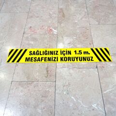 Sosyal Mesafe Koruyun Uyarı İkaz Zemine Yapışır Sticker Model 1