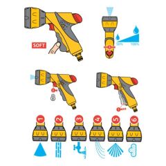 Hozelock 2684H Hortum Sulama Tabancası 6 Fonksiyonlu
