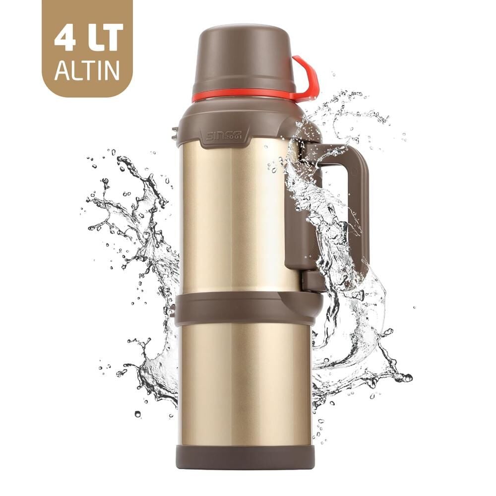 6272 Travel Pot Çelik Termos 4 Litre - Altın